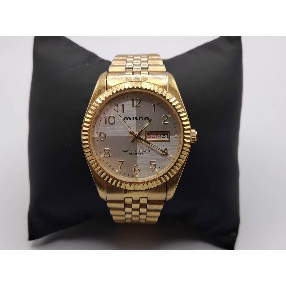[Not Tested] Milan Men's Watch Gold Stainless Steel WR‎ 50M